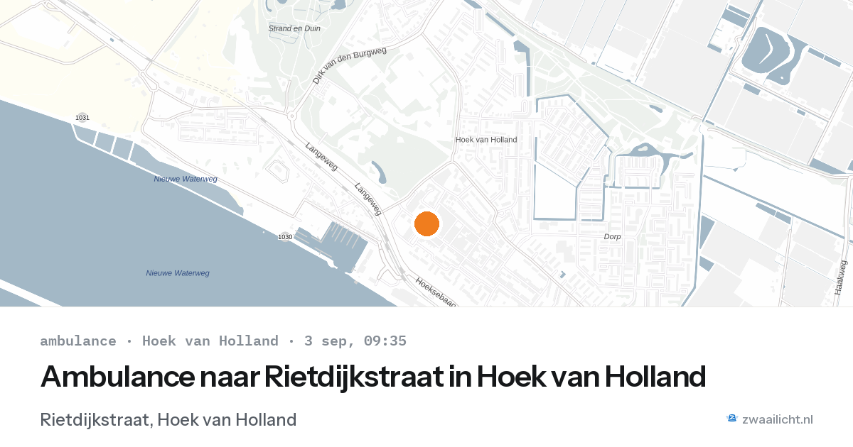 Ambulance naar Rietdijkstraat in Hoek van Holland — 3 sep 2026