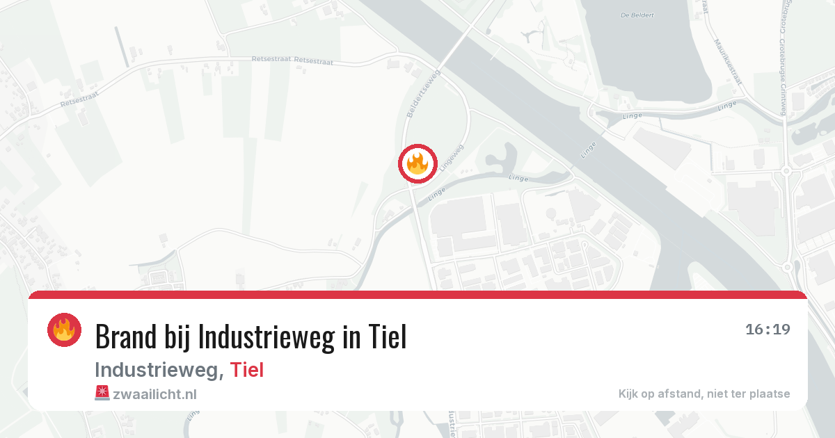 Brand bij Industrieweg in Tiel — 7 jul 2026