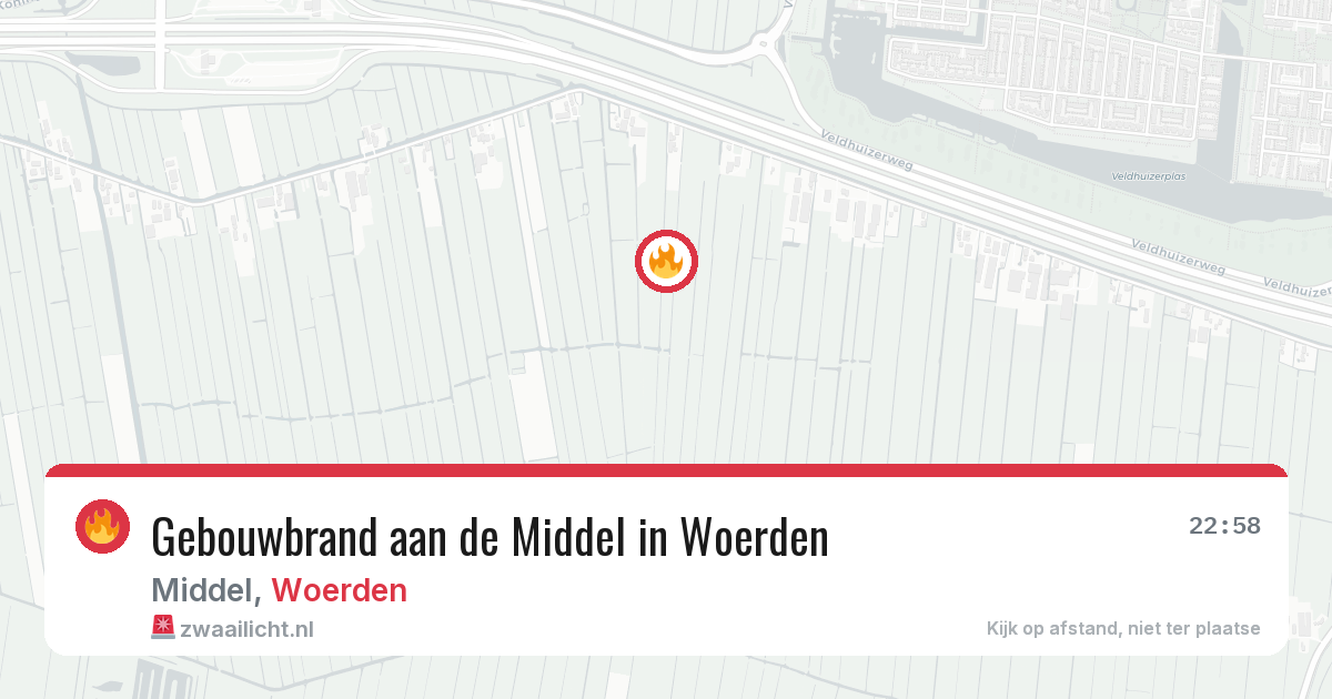 Gebouwbrand aan de Middel in Woerden — 27 jun 2026