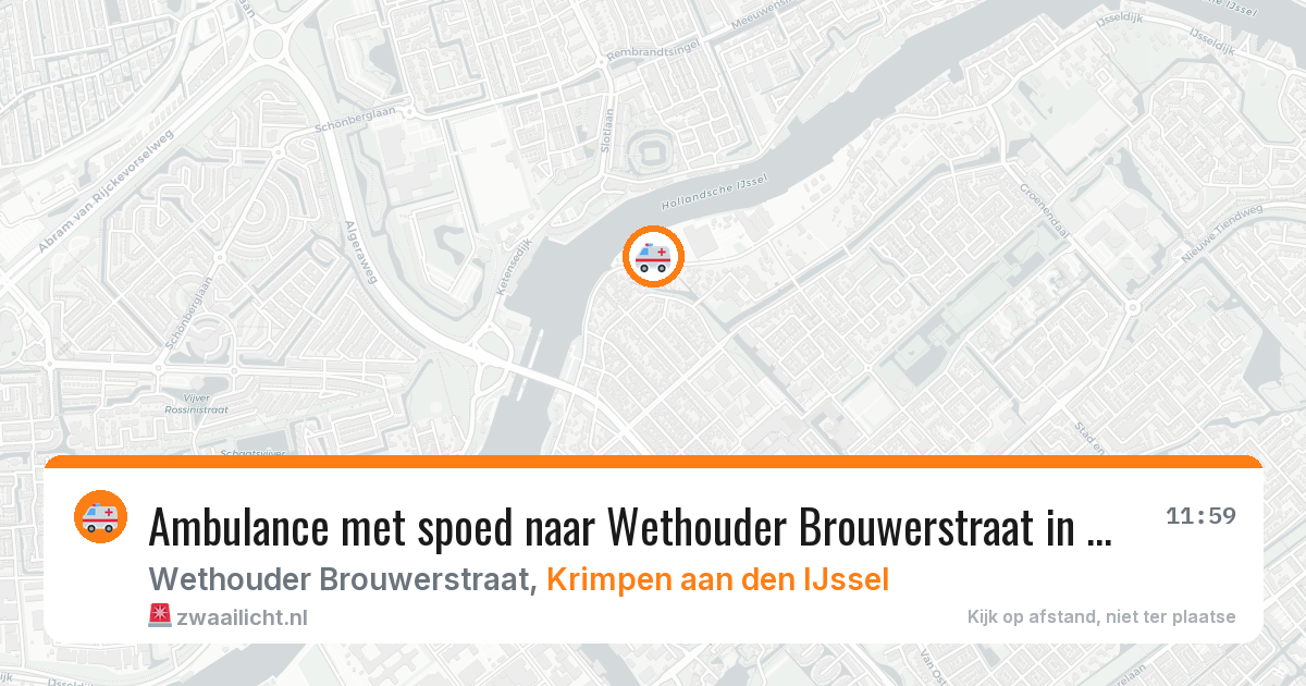 Ambulance met spoed naar Wethouder Brouwerstraat in Krimpen aan den IJssel — 4 mei 2026