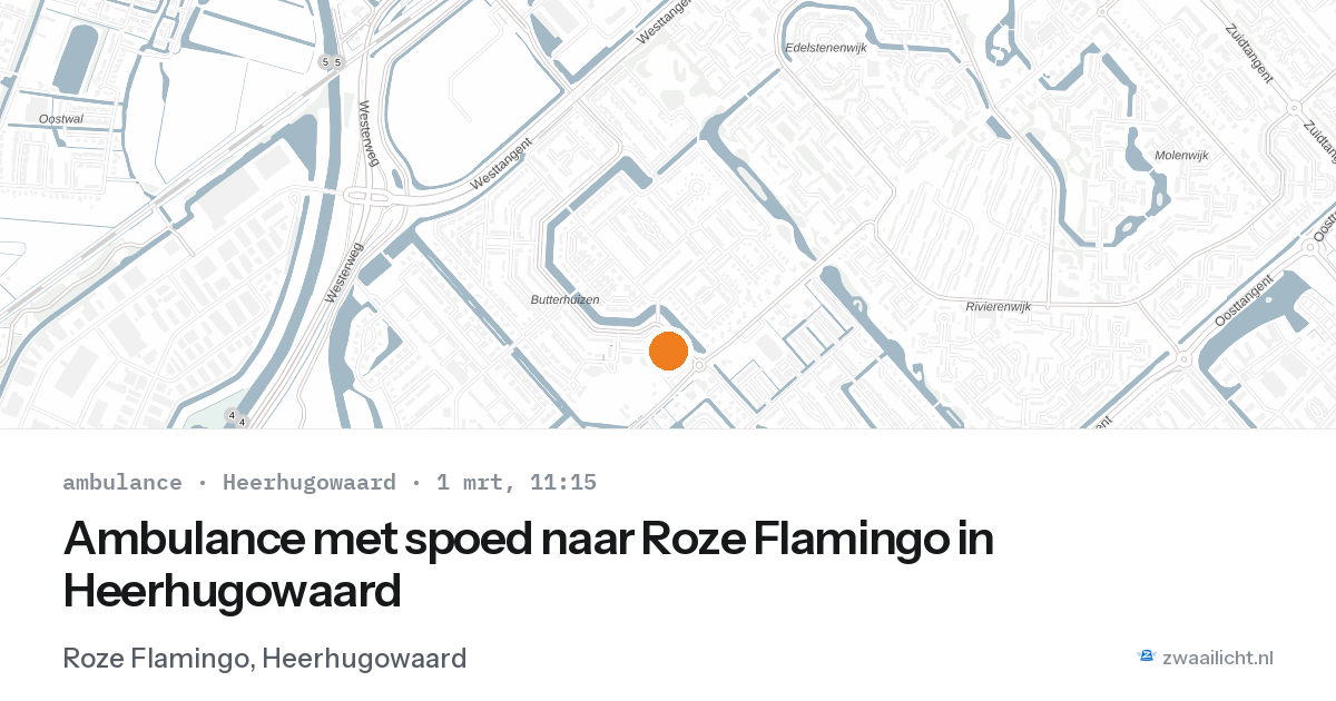 Ambulance met spoed naar Roze Flamingo in Heerhugowaard — 1 mrt 2026