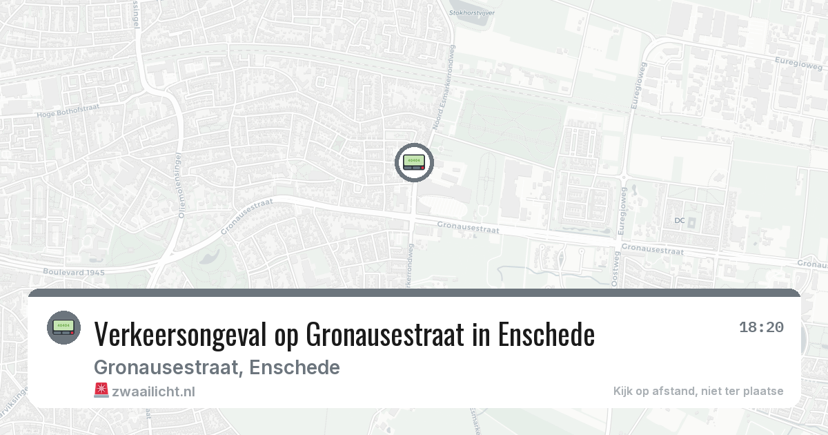 Verkeersongeval op Gronausestraat in Enschede — 8 aug 2026