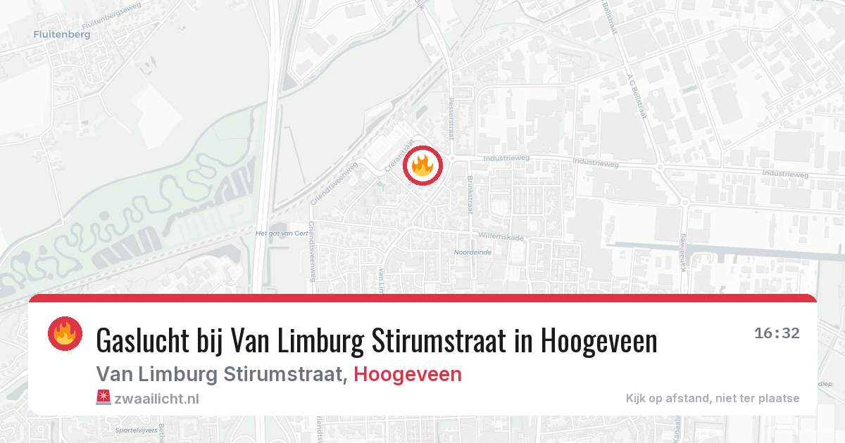 Gaslucht bij Van Limburg Stirumstraat in Hoogeveen — 25 jun 2026