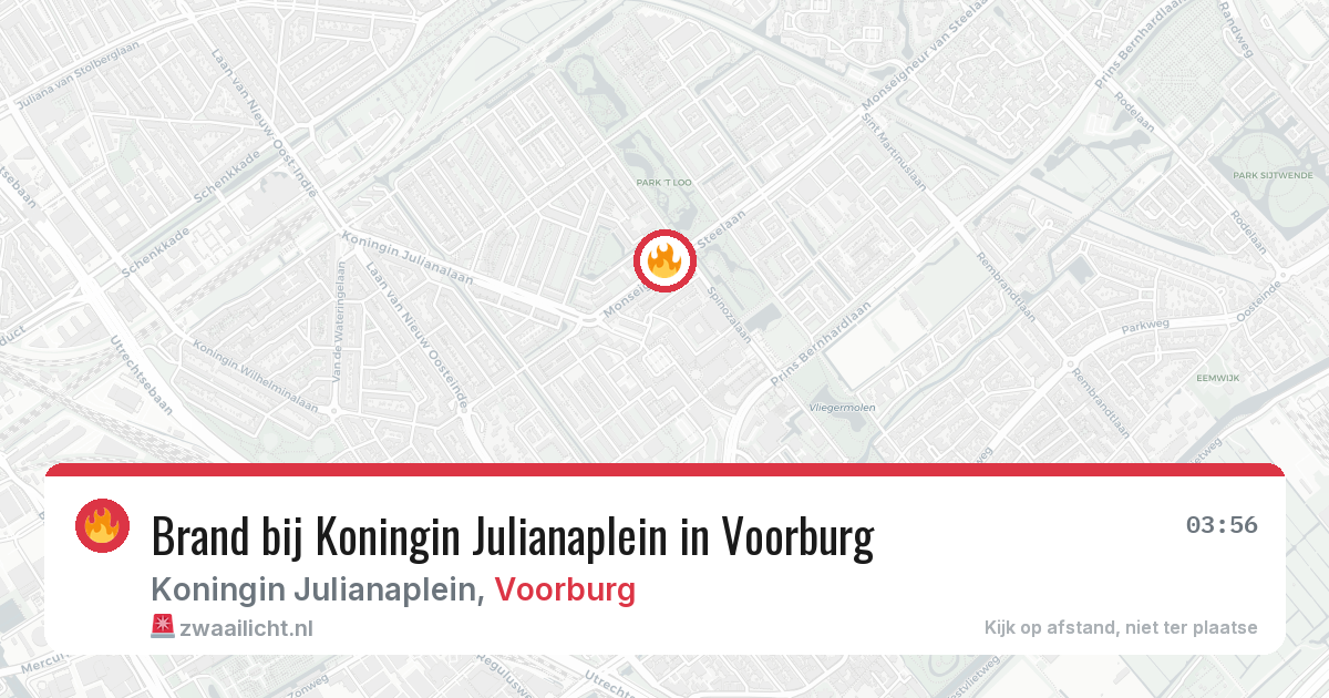 Brand bij Koningin Julianaplein in Voorburg — 3 jun 2026