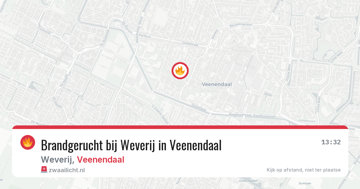 Brandgerucht bij Weverij in Veenendaal — 26 jun 2026