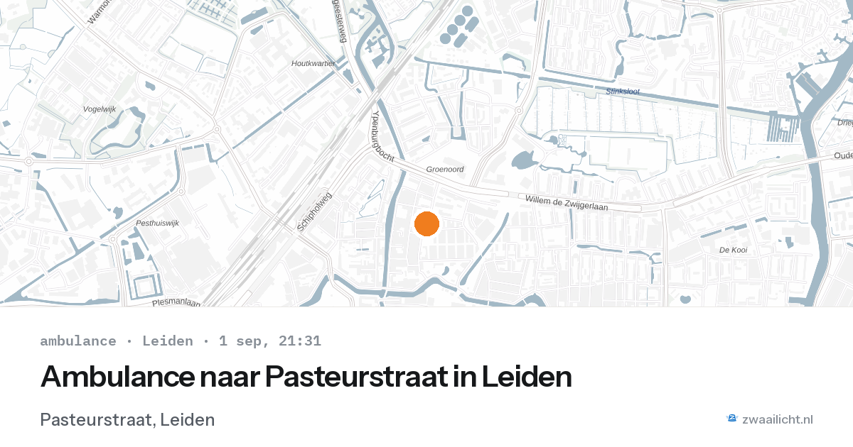 Ambulance naar Pasteurstraat in Leiden — 1 sep 2026