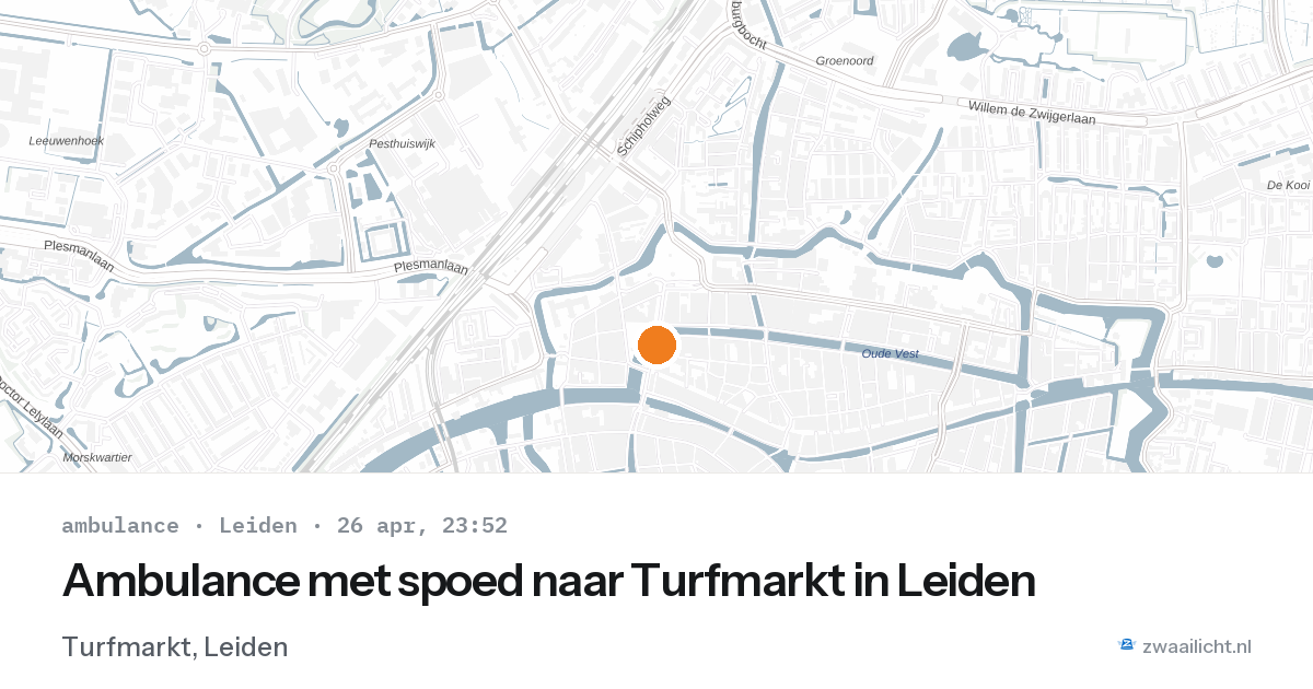 Ambulance met spoed naar Turfmarkt in Leiden — 26 apr 2026