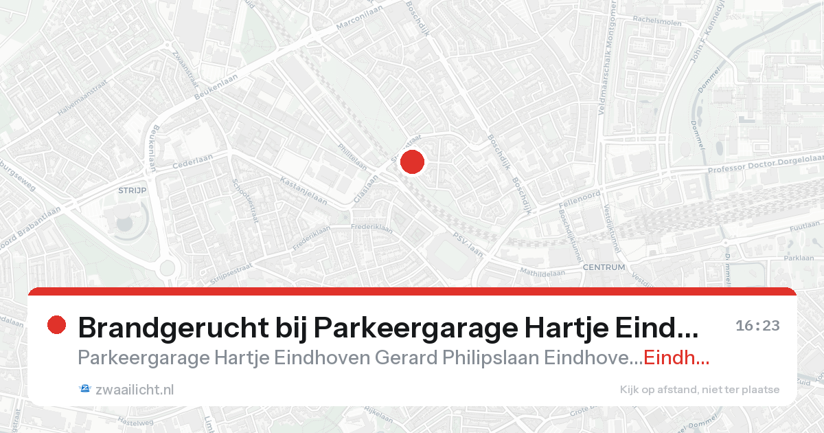 Brandgerucht bij Parkeergarage Hartje Eindhoven Gerard Philipslaan Eindhoven in Eindhoven — 21 aug 2026