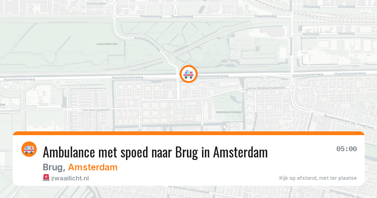 Ambulance met spoed naar Brug in Amsterdam — 13 aug 2026
