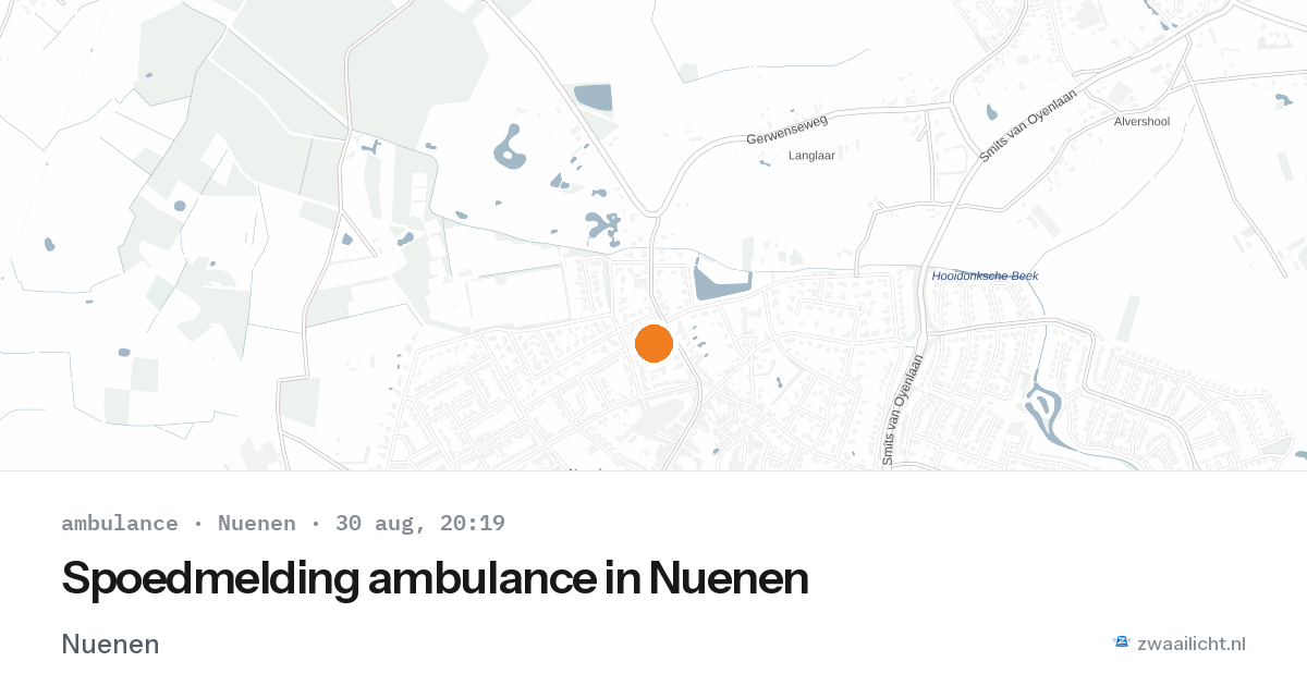 Spoedmelding ambulance in Nuenen — 30 aug 2026