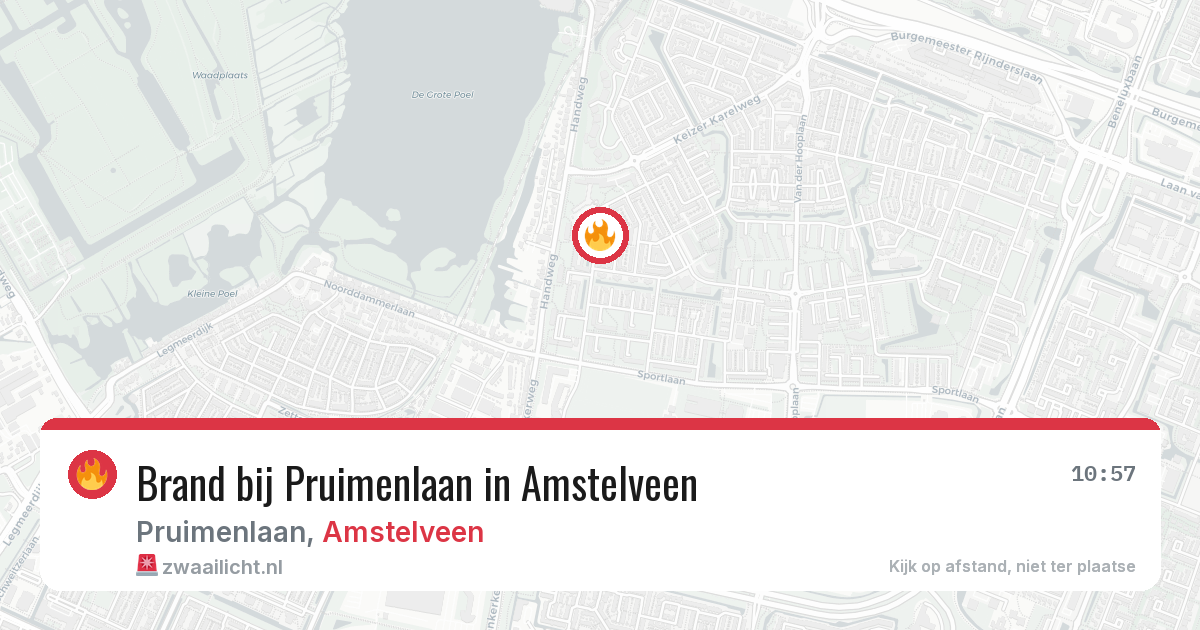 Brand bij Pruimenlaan in Amstelveen — 22 mrt 2026