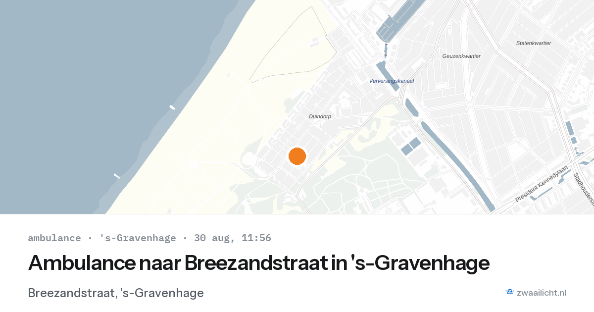 Ambulance naar Breezandstraat in 's-Gravenhage — 30 aug 2026