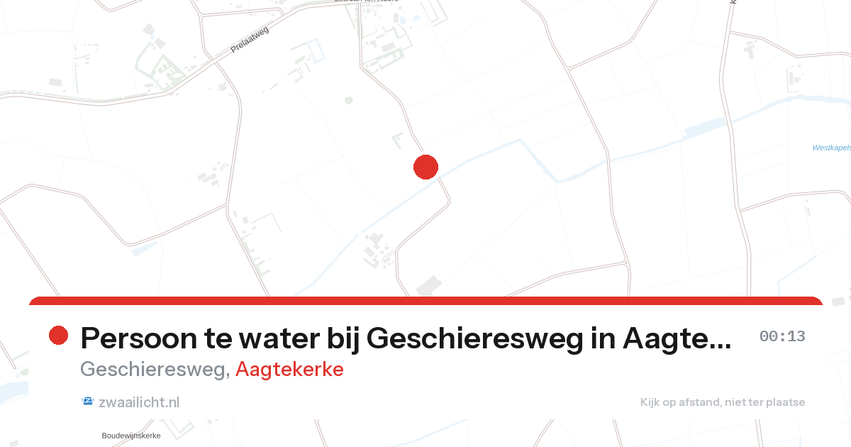 Persoon te water bij Geschieresweg in Aagtekerke — 27 aug 2026