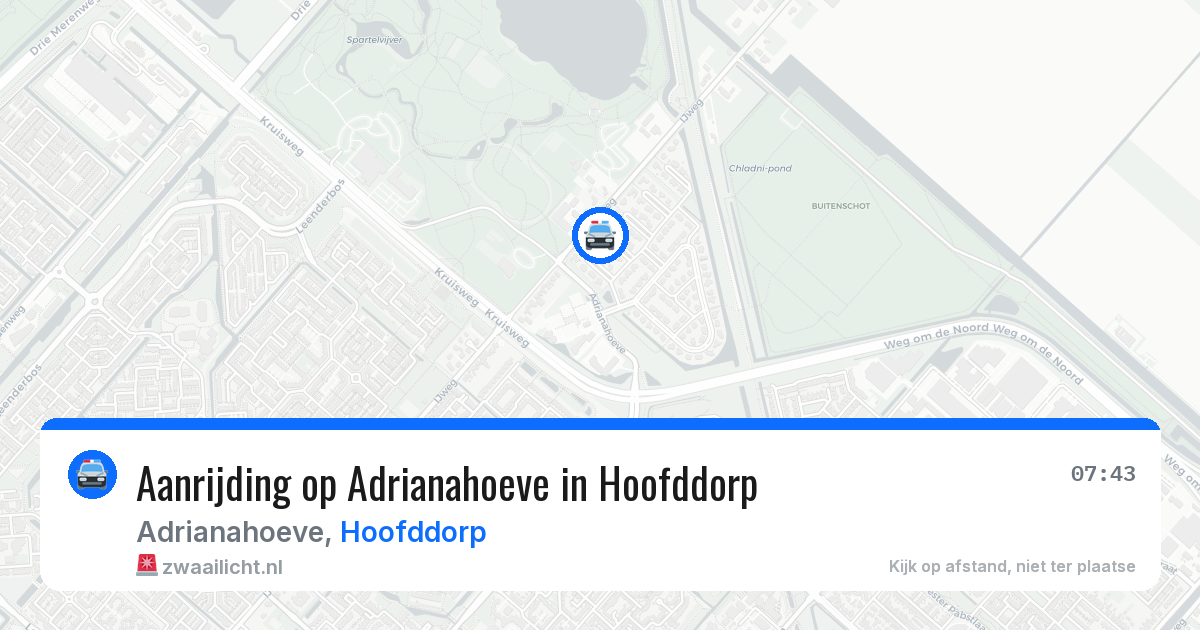 Aanrijding op Adrianahoeve in Hoofddorp — 9 jul 2026