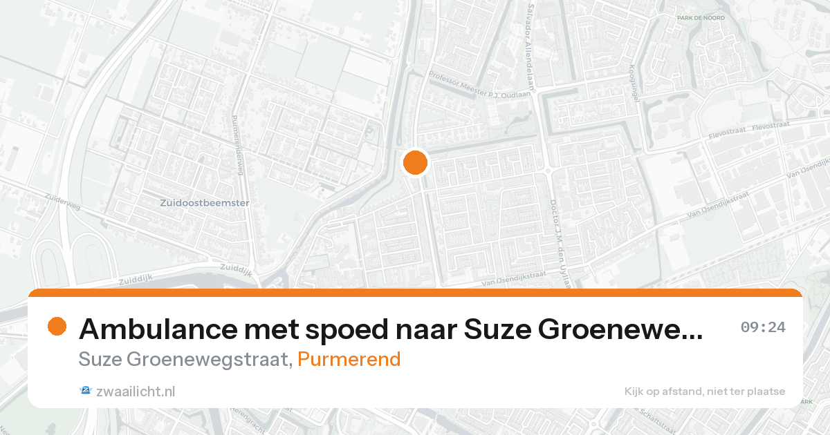 Ambulance met spoed naar Suze Groenewegstraat in Purmerend — 18 mei 2026