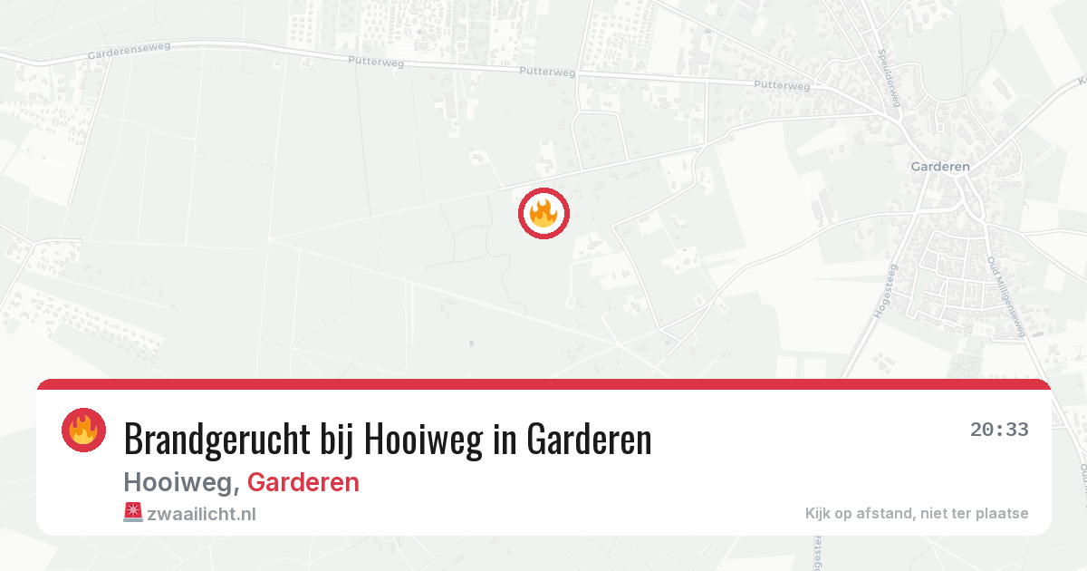 Brandgerucht bij Hooiweg in Garderen — 7 aug 2026
