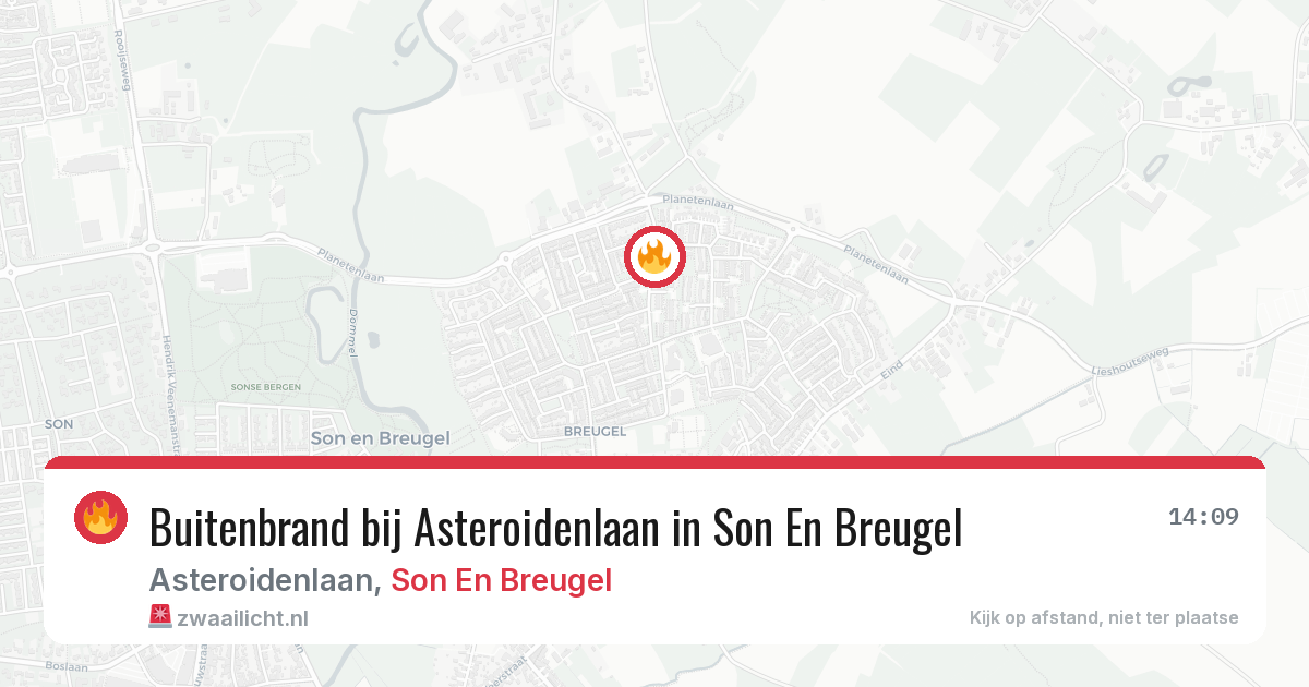Buitenbrand bij Asteroidenlaan in Son En Breugel — 8 aug 2026