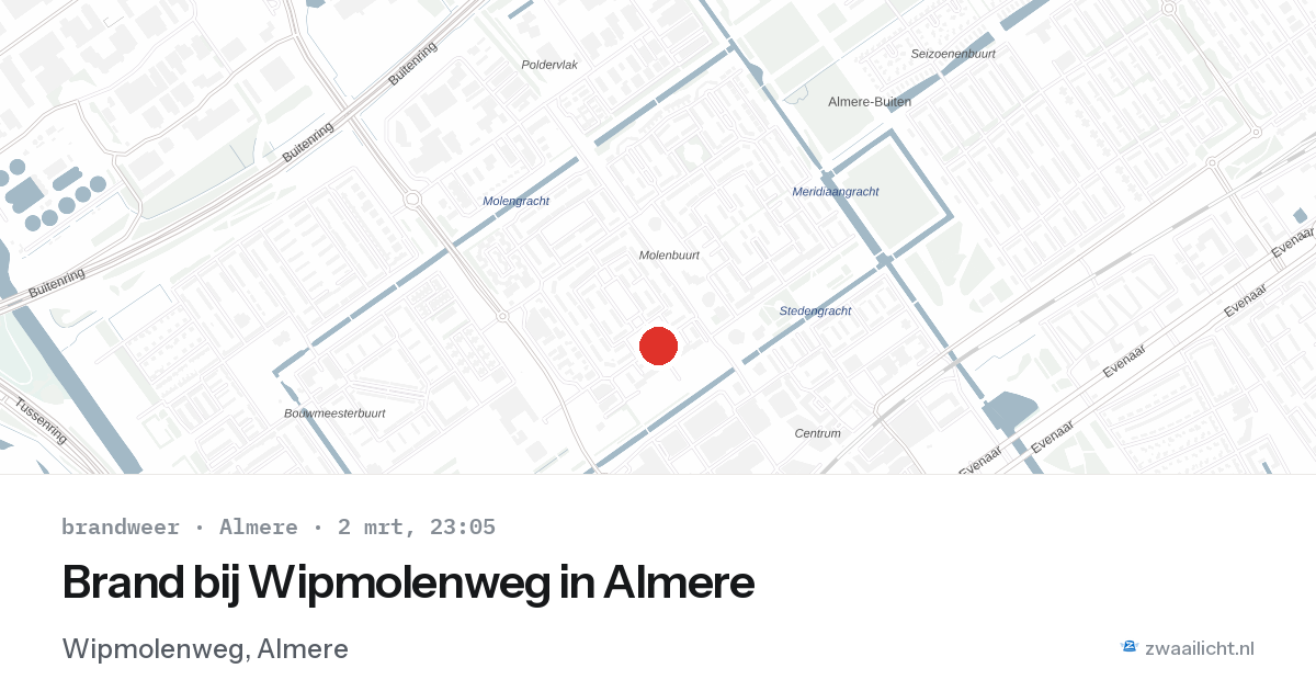 Brand bij Wipmolenweg in Almere — 2 mrt 2026