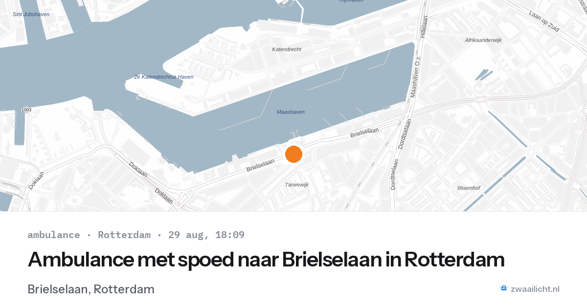 Ambulance met spoed naar Brielselaan in Rotterdam — 29 aug 2026