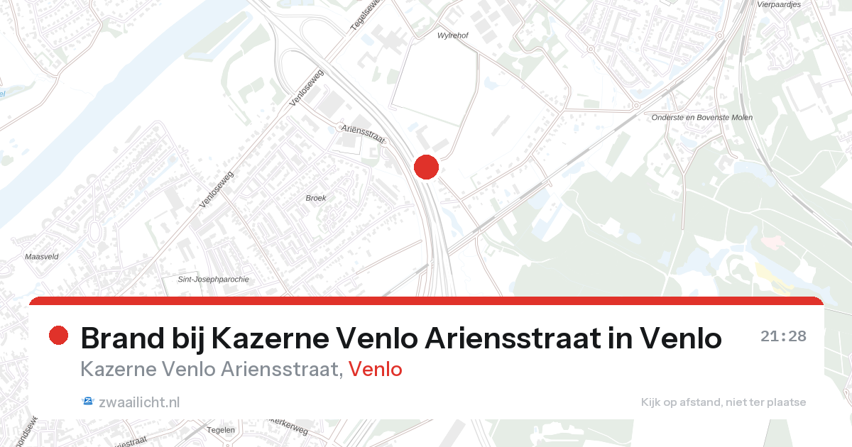 Brand bij Kazerne Venlo Ariensstraat in Venlo — 26 aug 2026