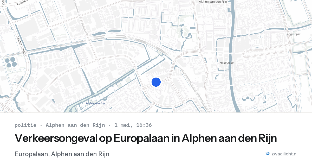 Verkeersongeval op Europalaan in Alphen aan den Rijn — 1 mei 2026