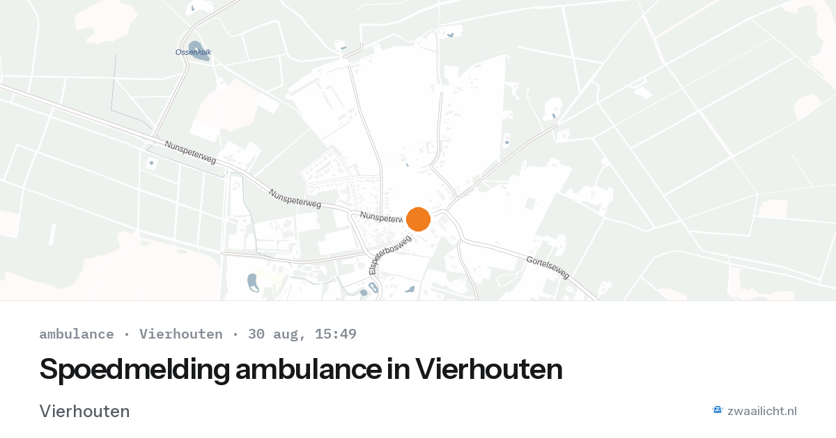 Spoedmelding ambulance in Vierhouten — 30 aug 2026