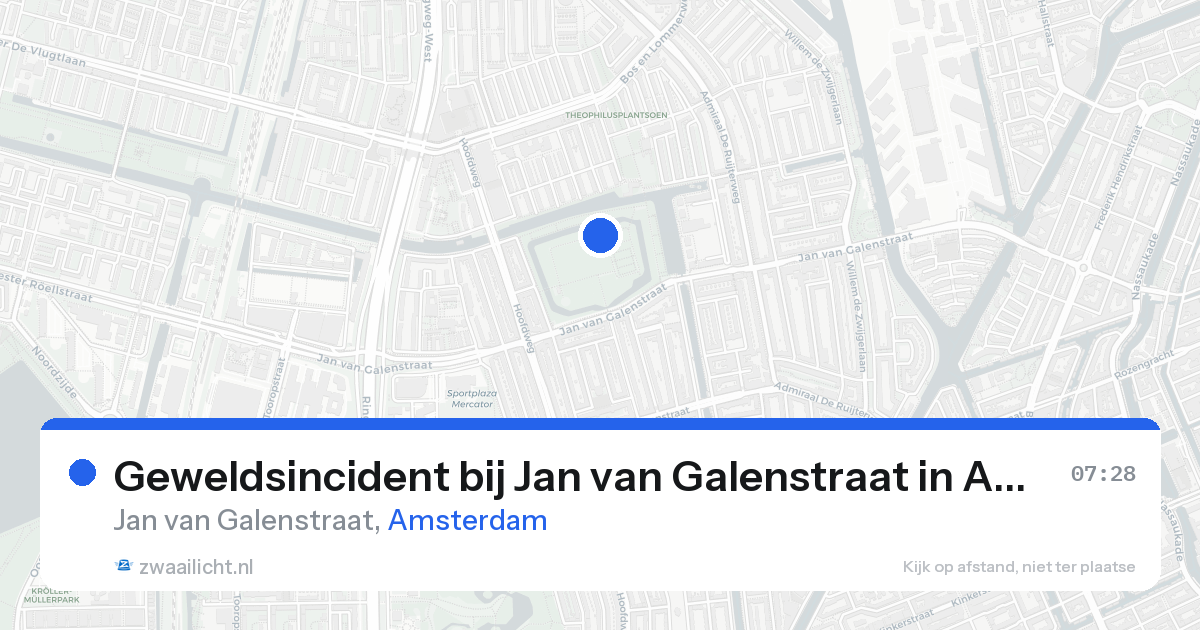 Geweldsincident bij Jan van Galenstraat in Amsterdam — 22 aug 2026