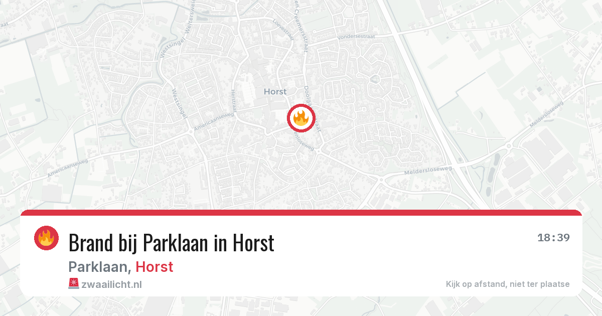 Brand bij Parklaan in Horst — 13 aug 2026