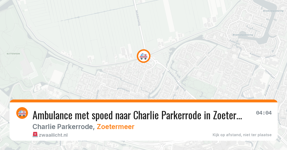 Ambulance met spoed naar Charlie Parkerrode in Zoetermeer — 1 jul 2026