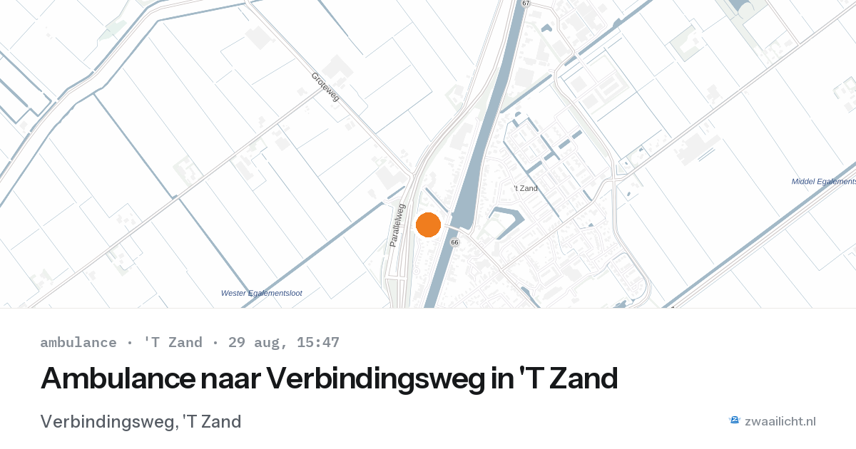 Ambulance naar Verbindingsweg in 'T Zand — 29 aug 2026