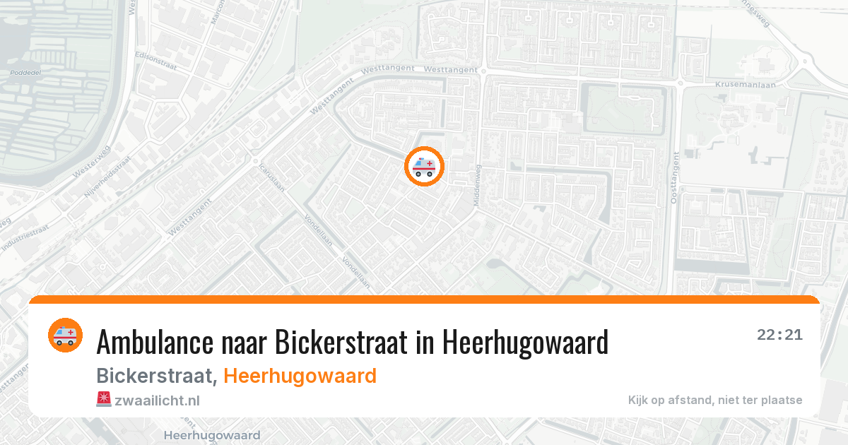 Ambulance naar Bickerstraat in Heerhugowaard — 14 aug 2026