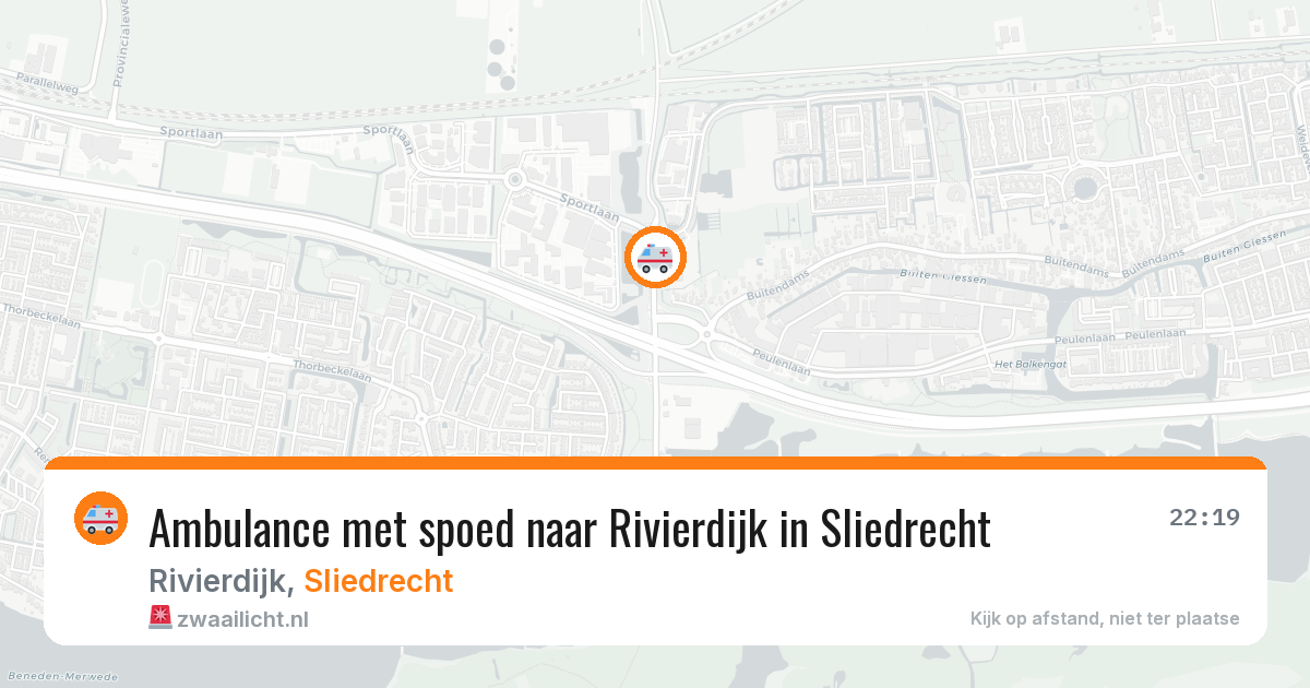 Ambulance met spoed naar Rivierdijk in Sliedrecht — 14 apr 2026