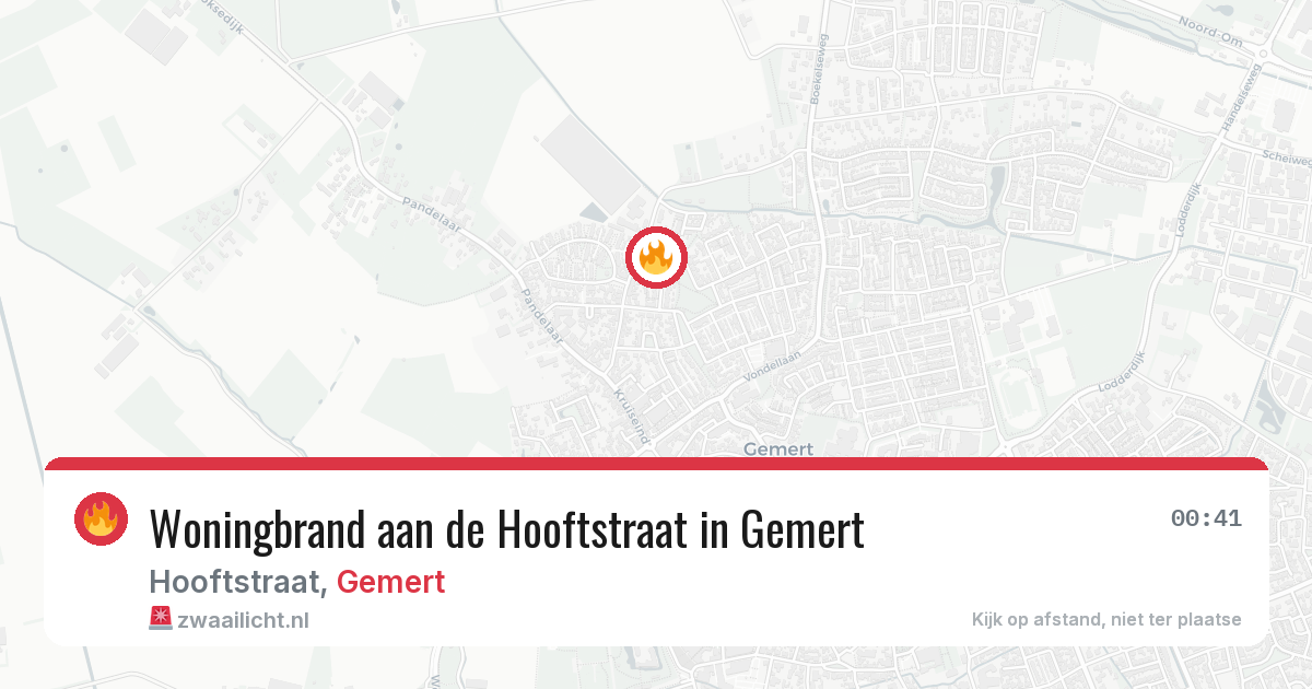 Woningbrand aan de Hooftstraat in Gemert — 12 aug 2026