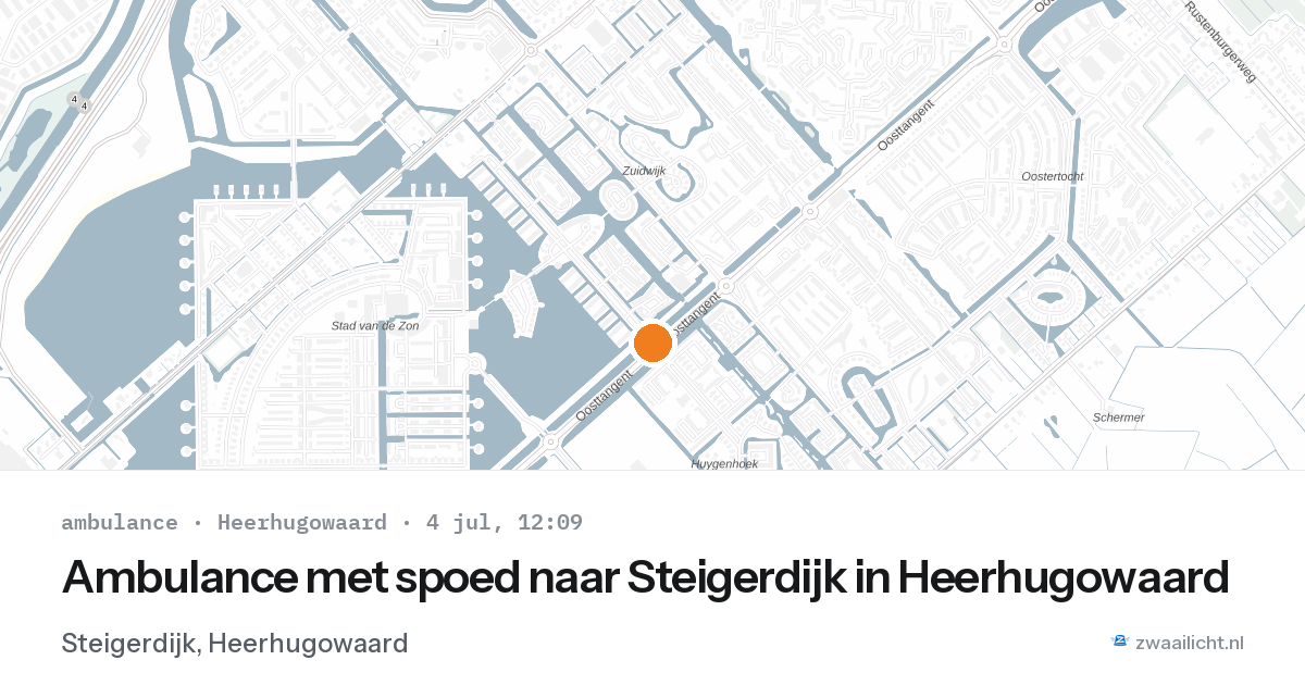 Ambulance met spoed naar Steigerdijk in Heerhugowaard — 4 jul 2026
