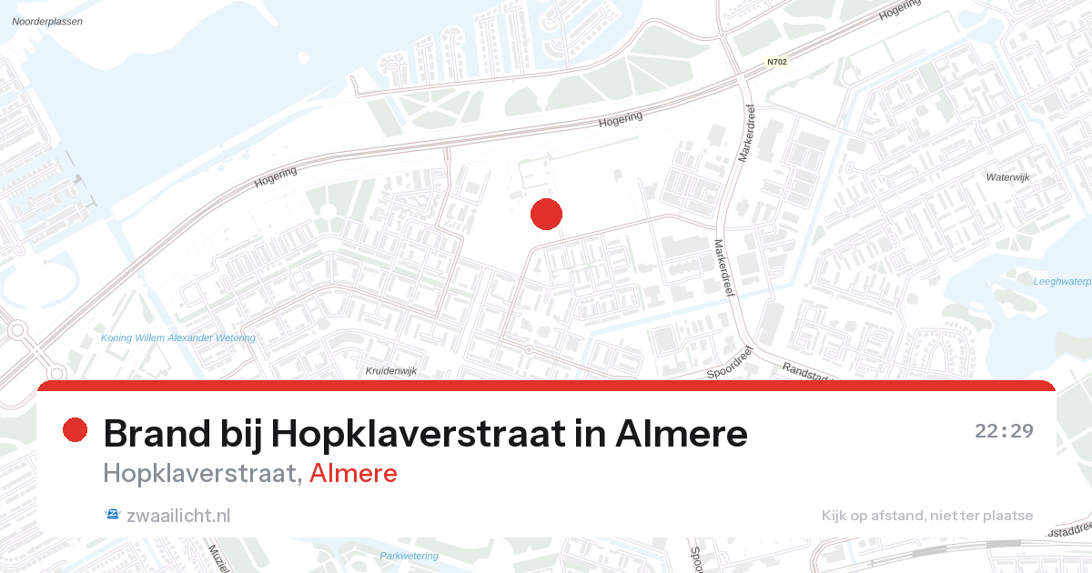 Brand bij Hopklaverstraat in Almere — 9 apr 2026