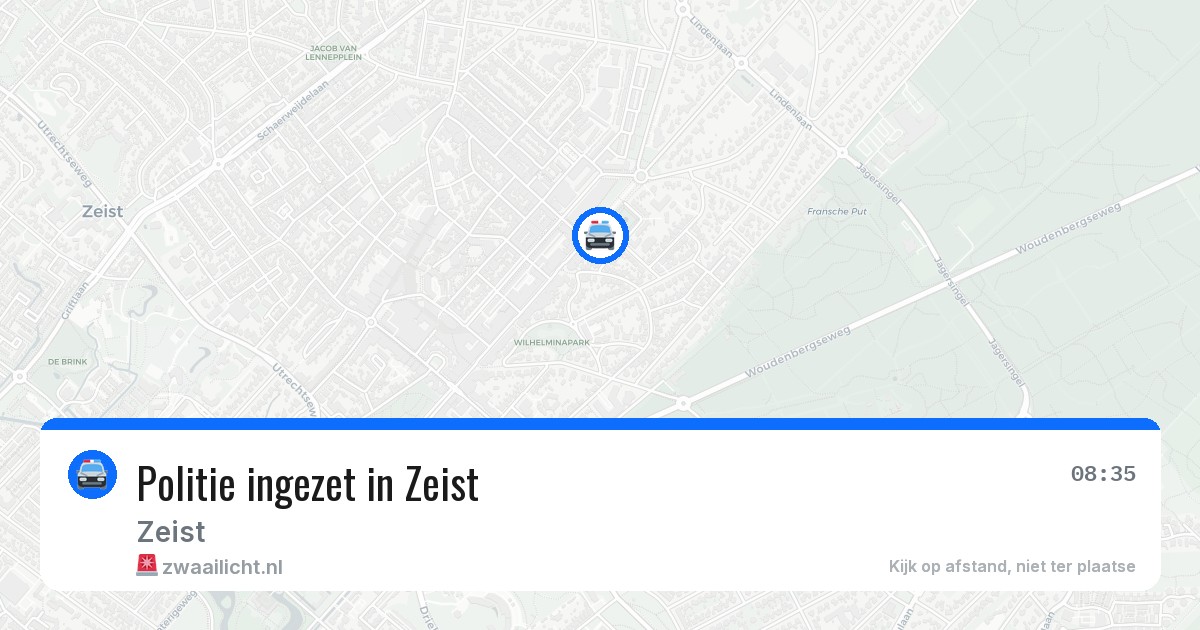 Politie ingezet in Zeist — 1 jul 2026 | 🚨 Zwaailicht.nl