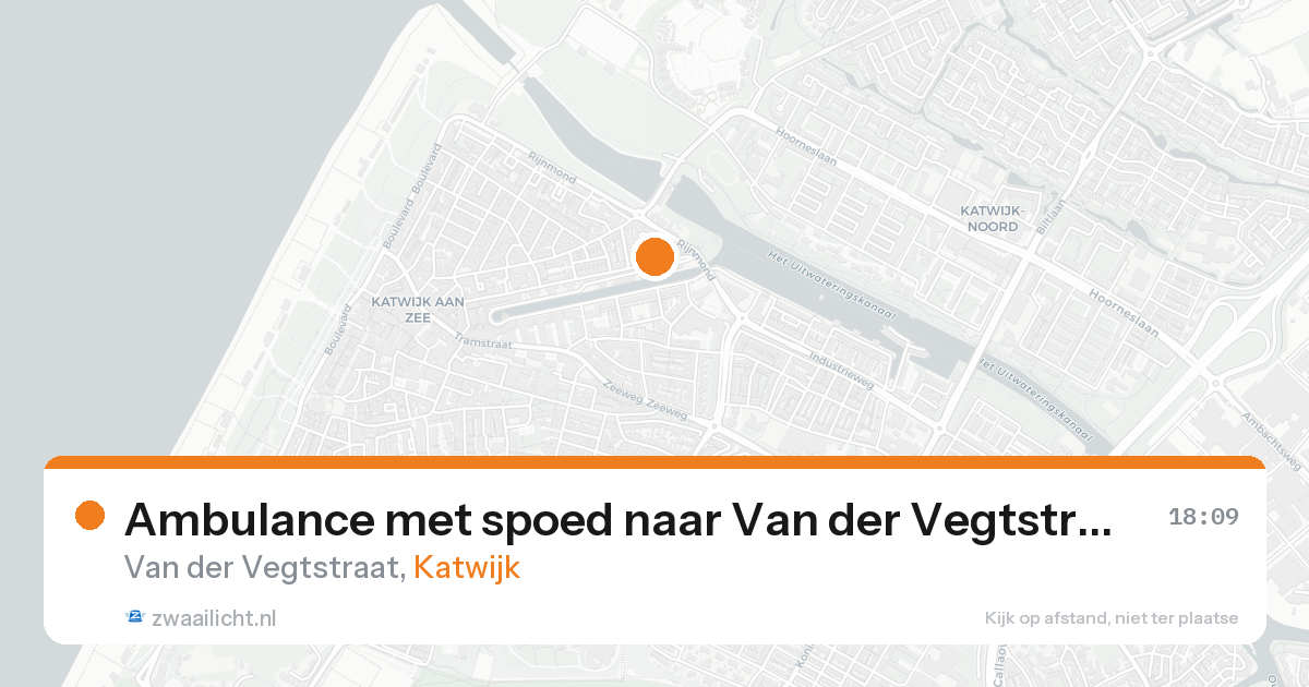 Ambulance met spoed naar Van der Vegtstraat in Katwijk — 15 aug 2026