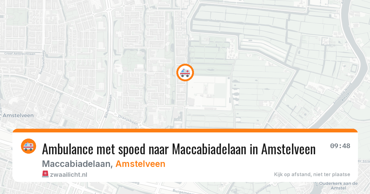 Ambulance met spoed naar Maccabiadelaan in Amstelveen — 6 mei 2026