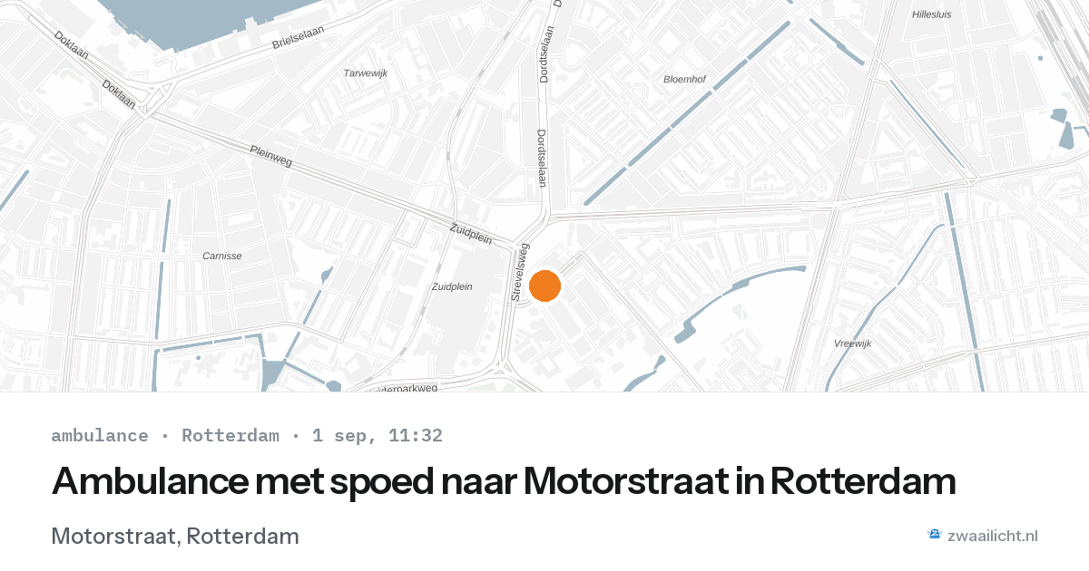 Ambulance met spoed naar Motorstraat in Rotterdam — 1 sep 2026