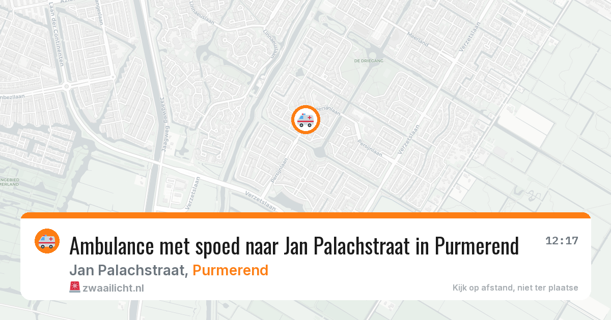 Ambulance met spoed naar Jan Palachstraat in Purmerend — 9 aug 2026