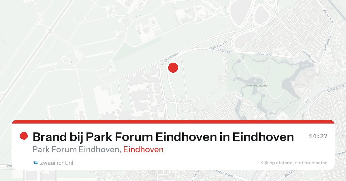 Brand bij Park Forum Eindhoven in Eindhoven — 21 aug 2026