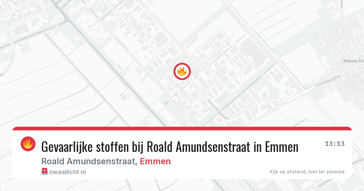 Gevaarlijke stoffen bij Roald Amundsenstraat in Emmen — 19 jun 2026