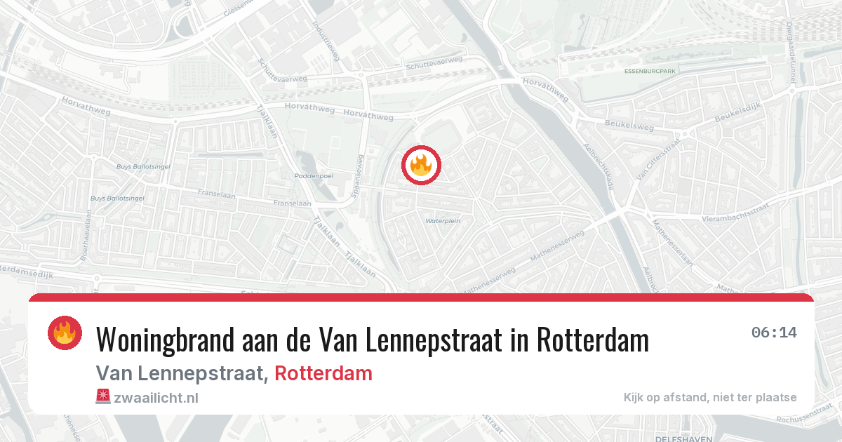 Woningbrand aan de Van Lennepstraat in Rotterdam — 21 apr 2026