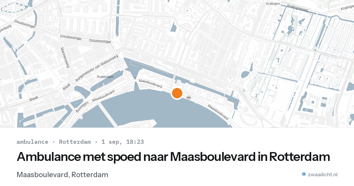 Ambulance met spoed naar Maasboulevard in Rotterdam — 1 sep 2026