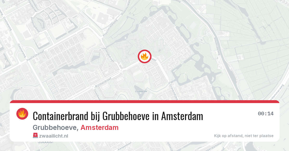 Containerbrand bij Grubbehoeve in Amsterdam — 13 apr 2026