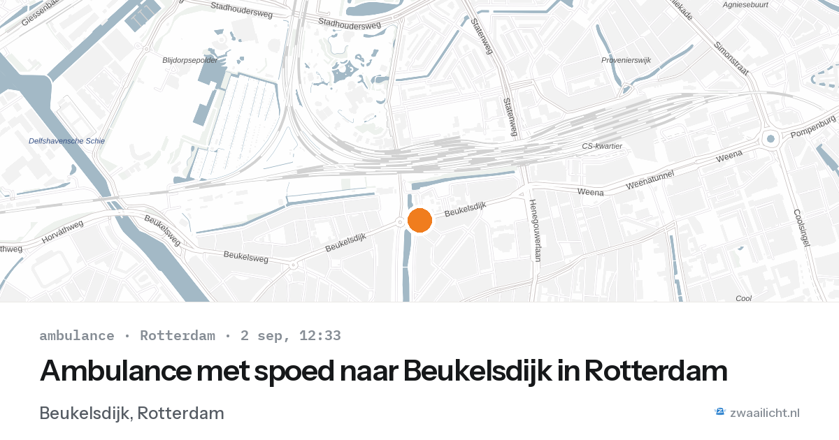 Ambulance met spoed naar Beukelsdijk in Rotterdam — 2 sep 2026