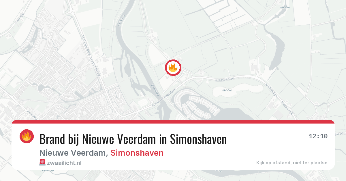 Brand bij Nieuwe Veerdam in Simonshaven — 7 jun 2026