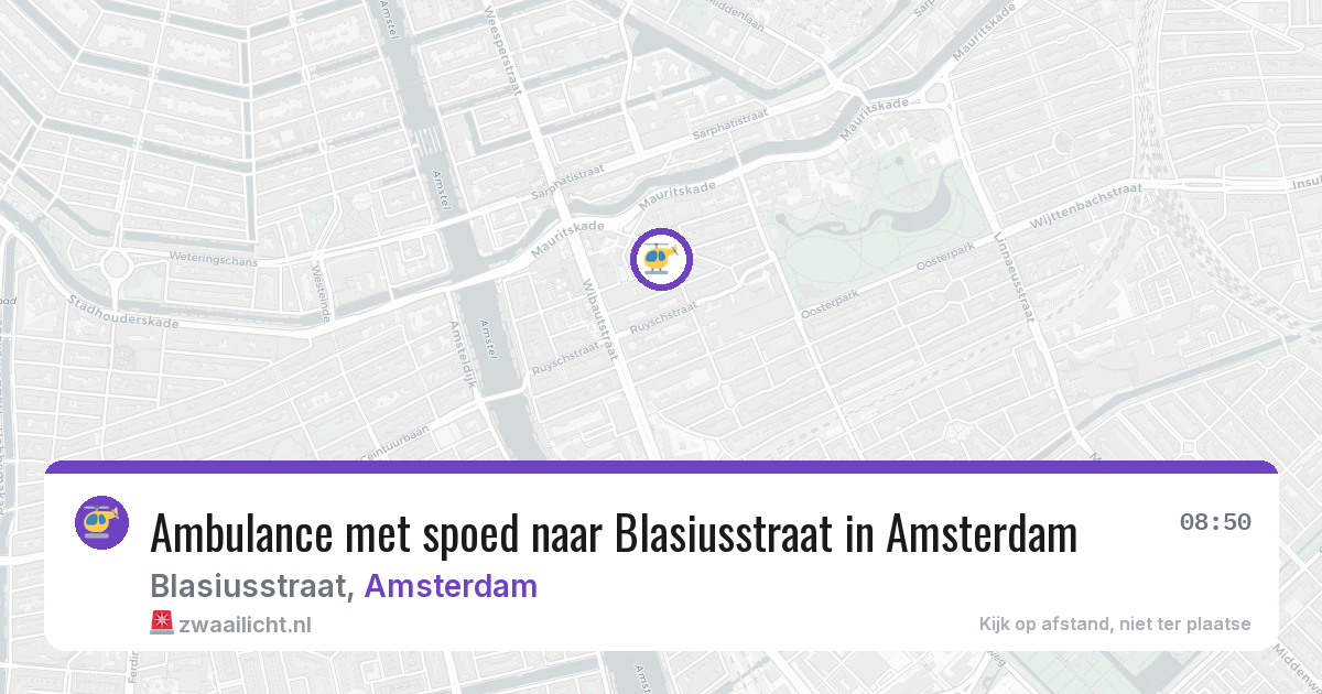 Ambulance met spoed naar Blasiusstraat in Amsterdam — 26 jun 2026