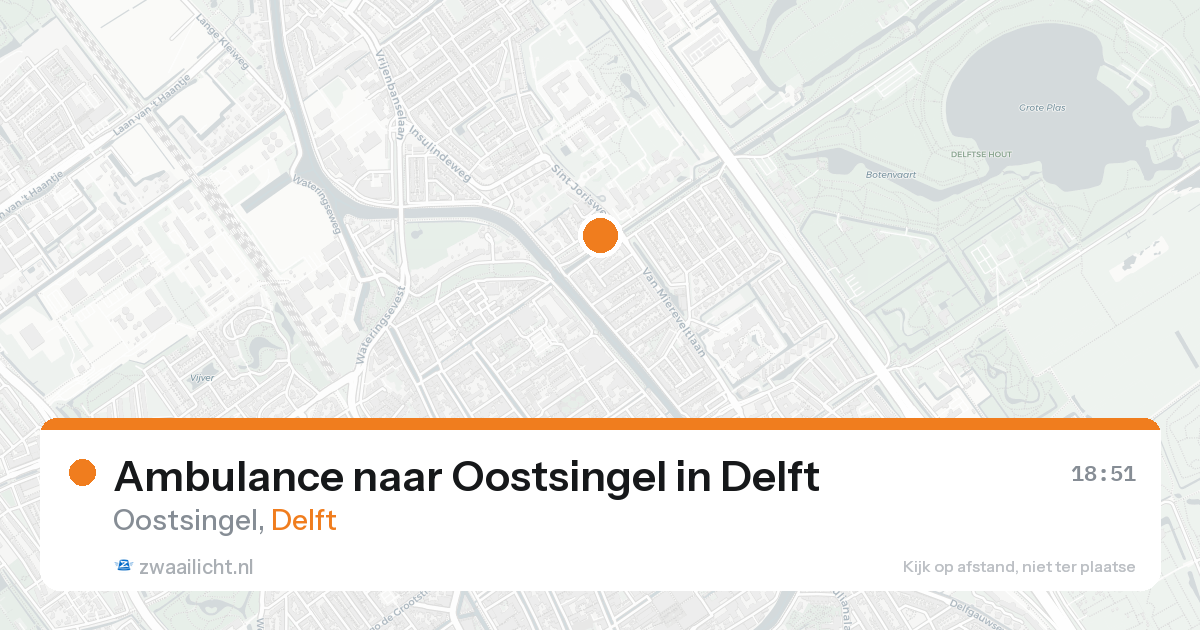 Ambulance naar Oostsingel in Delft — 16 aug 2026