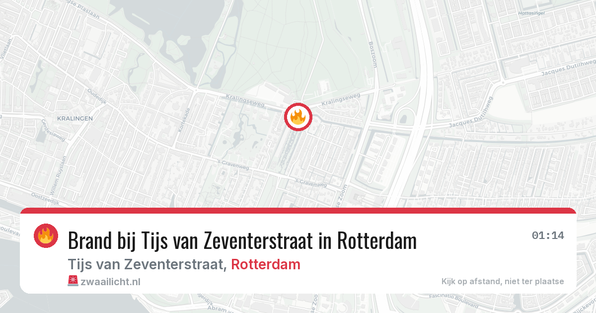 Brand bij Tijs van Zeventerstraat in Rotterdam — 4 aug 2026